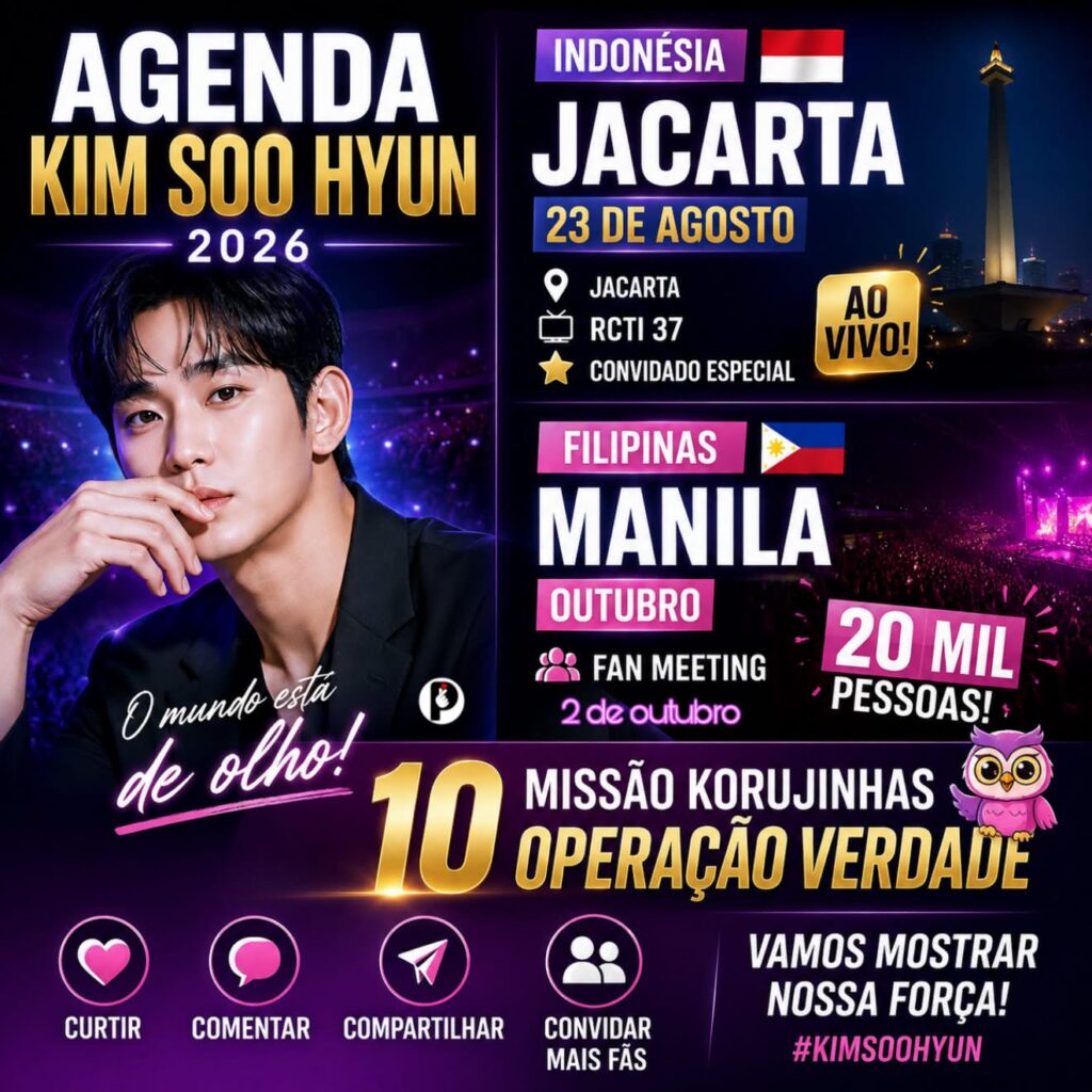 Kim Soo Hyun confirma primeira aparição oficial na Indonésia e consolida retorno após agenda nas Filipinas 60d9ca04 5110 41dc ae45 b5a040a5f484